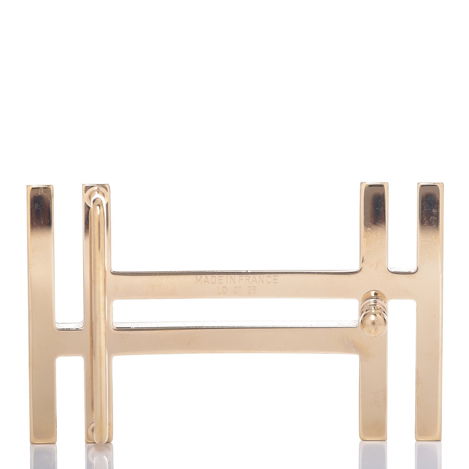Hermes Brushed Polished Au Carre 32mm Double H Belt Buckle Gold 6 of 7