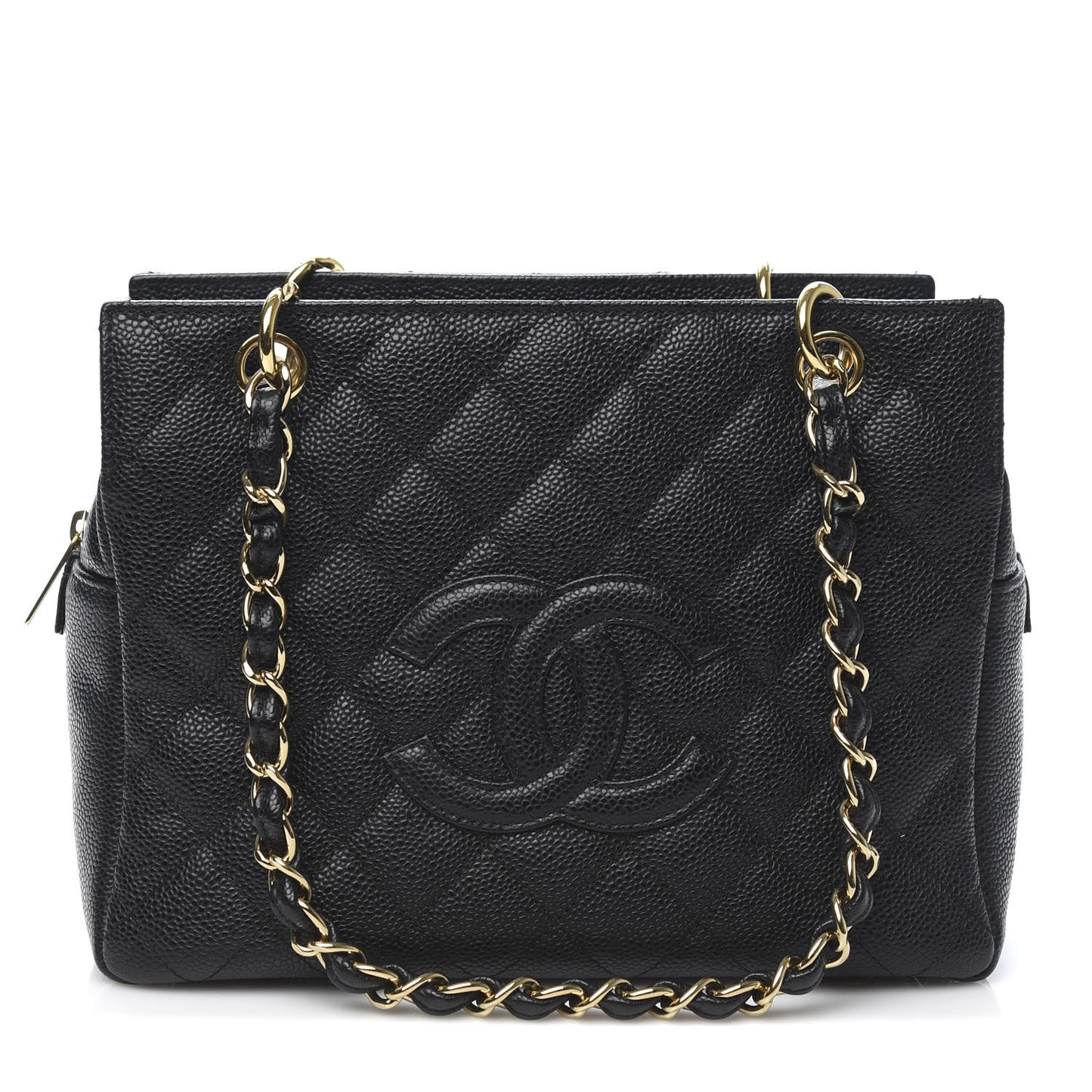 Caviar Quilted Petit Timeless Tote PTT Black