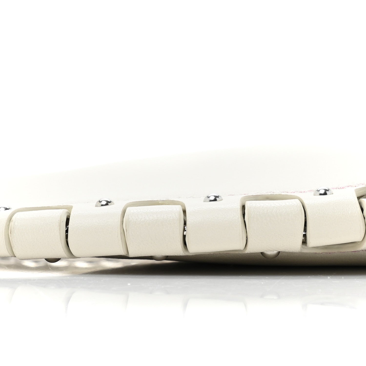 Alaia Lambskin Studded Chain Demi Lune Bag Ivory 8 of 8