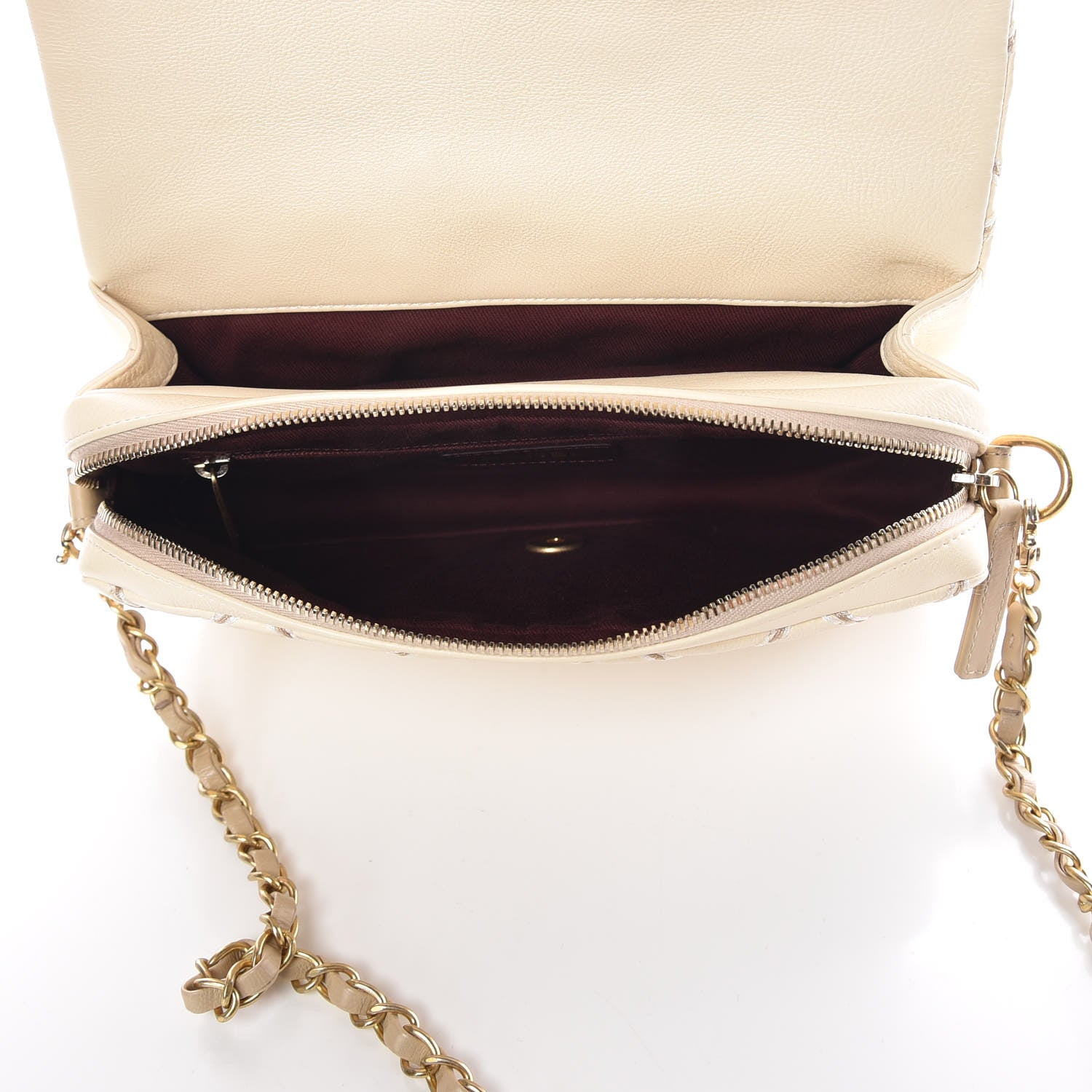 Chanel Calfskin Double Stitched Medium Flap White 5 of 9