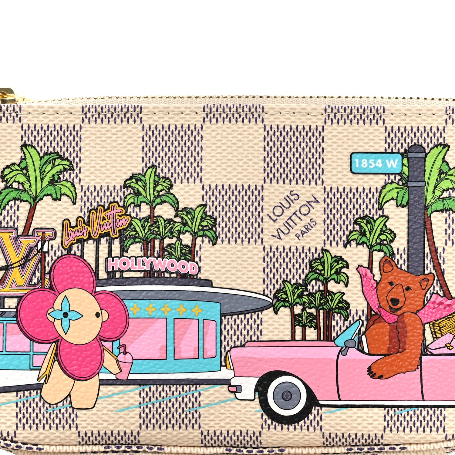 B*F様 チャック壊れてます　Louis Vuitton Holly ポーチ ブ Louis Vuitton Damier Azur 2021 Christmas Animation Hollywood Mini