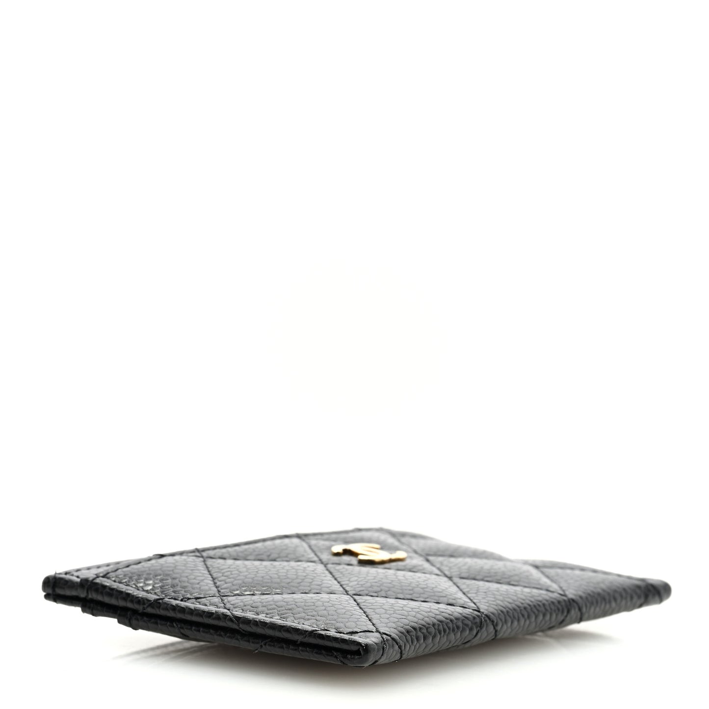 Caviar Quilted Card Holder Black