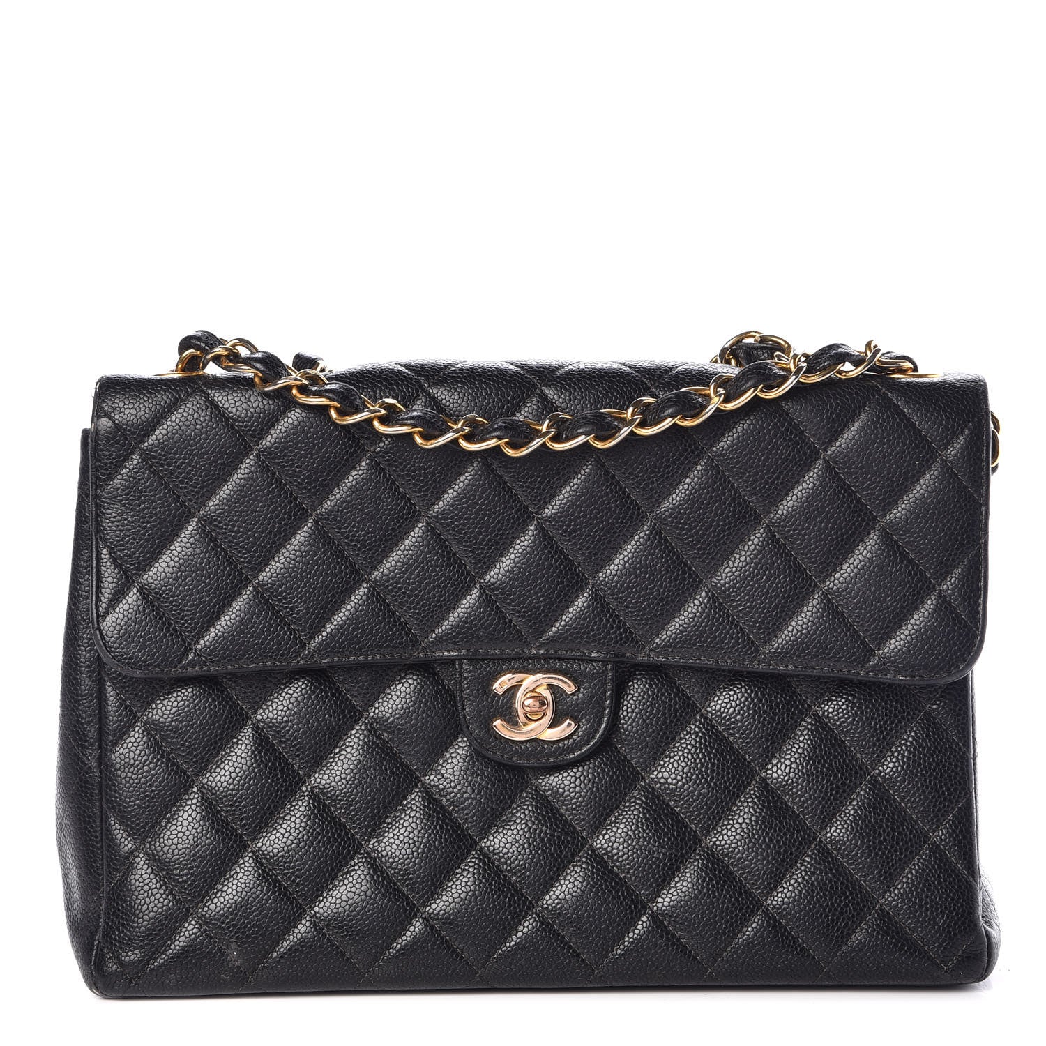 Chanel Caviar Quilted Jumbo Single Flap Black 1 of 20