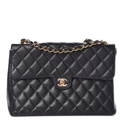 Chanel Caviar Quilted Jumbo Single Flap Black 1 of 20