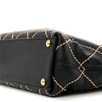 Chanel Calfskin Stitch Small Surpique Tote Black 10 of 15