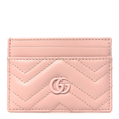 Gucci Calfskin Matelasse Monochrome GG Marmont Card Holder Perfect Pink 1 of 7