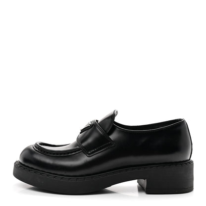Prada Spazzolato Metal Triangle Logo 50mm Loafers 36.5 Black 1 of 9