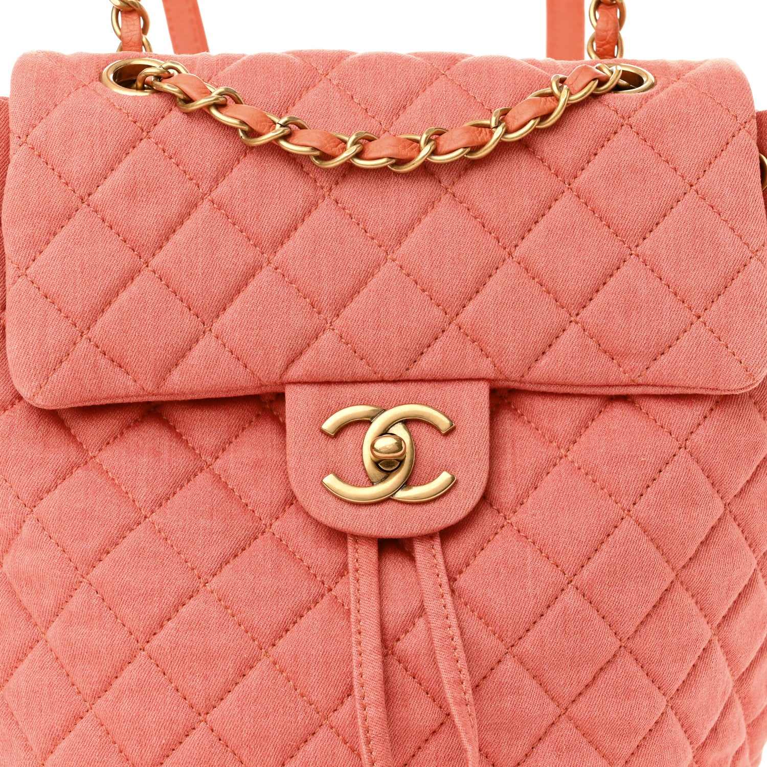 Chanel Washed Denim Quilted Small Urban Spirit Backpack Orange 8 of 10