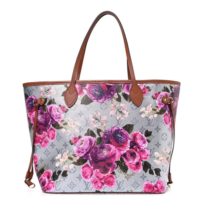 Louis Vuitton Metallic Monogram LV Garden Neverfull MM Silver 1 of 10