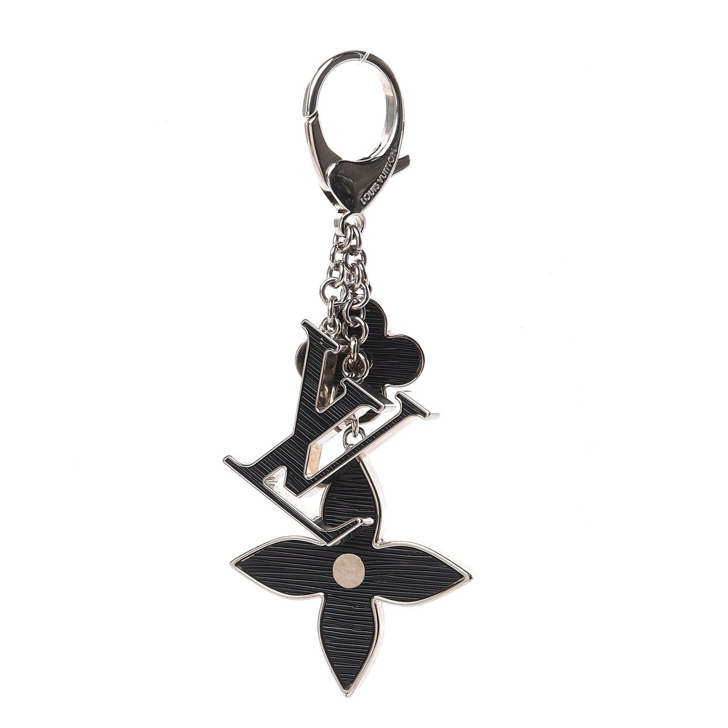 Louis Vuitton Fleur d Epi Bag Charm Key Holder Black 1 of 3