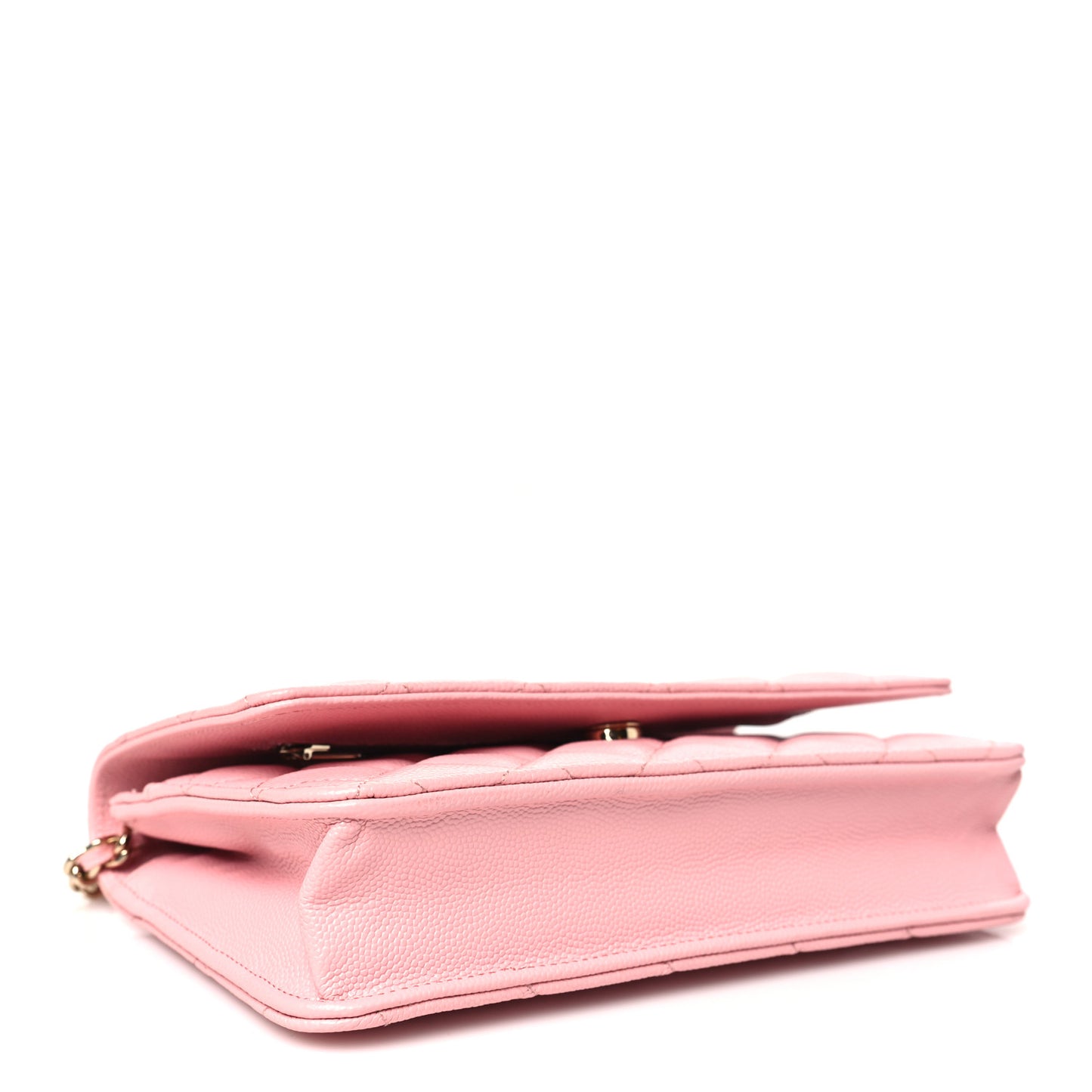 Caviar Quilted Wallet on Chain WOC Light Pink