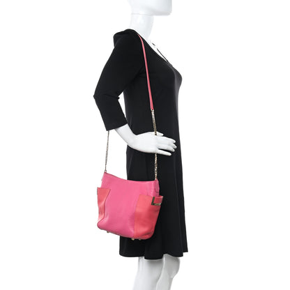 Jimmy Choo Calfskin Chain Tote Pink 2 of 12