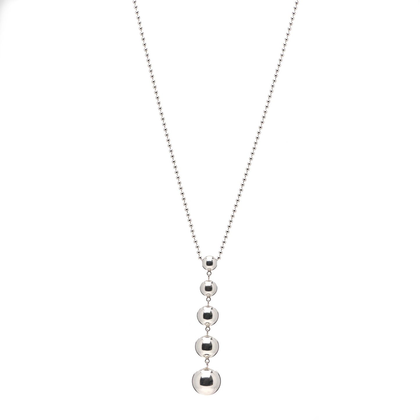 Sterling Silver Graduated Ball Drop Necklace