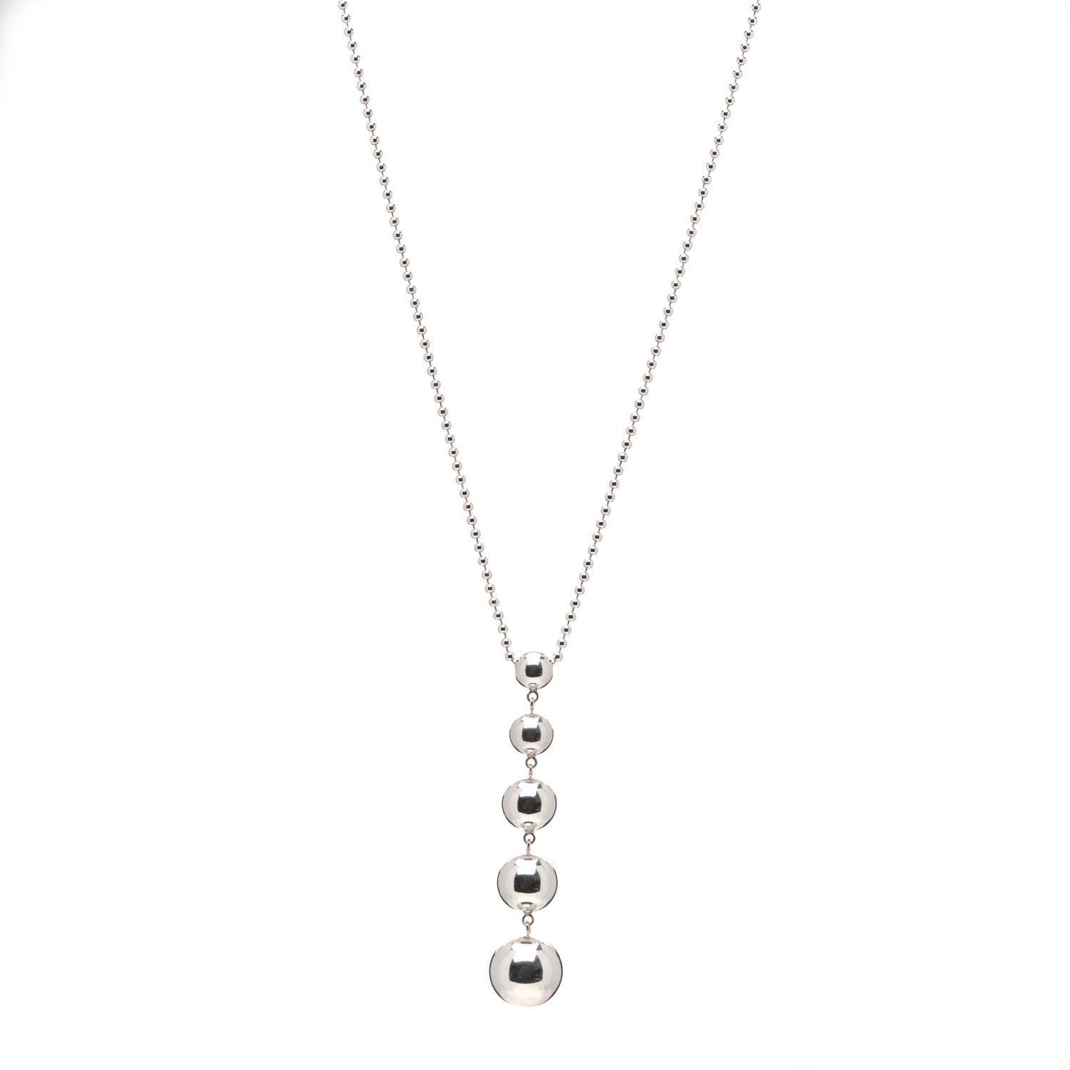 Tiffany Sterling Silver Graduated Ball Drop Necklace 1 of 5