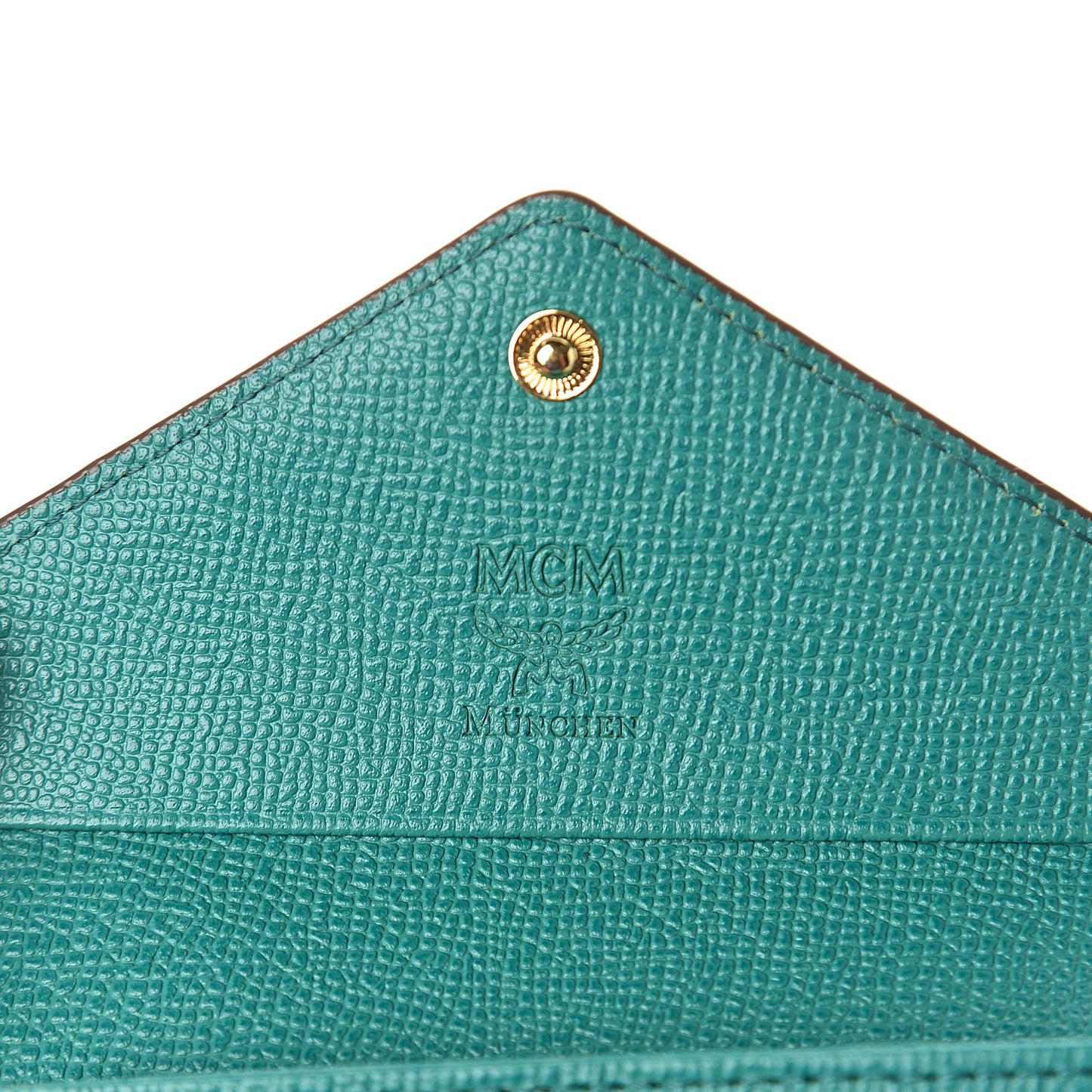 Visetos Tri-Fold Love Letter Flap Wallet Beige Oasis Green