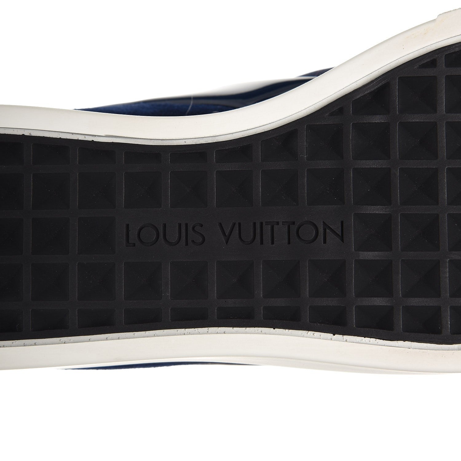 Louis Vuitton Printed Denim Patent Suede Catwalk Slip On Sneakers 37 Blue 7 of 9