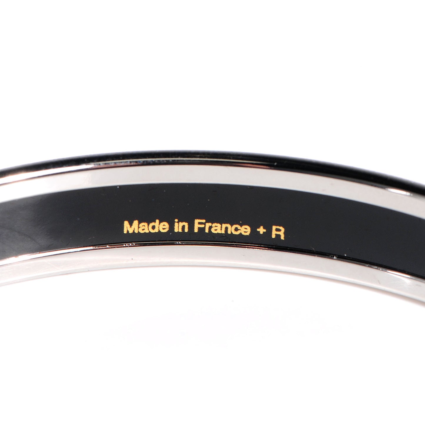 Enamel Printed Narrow Clic C'est Noue Bracelet 62 White Platinum