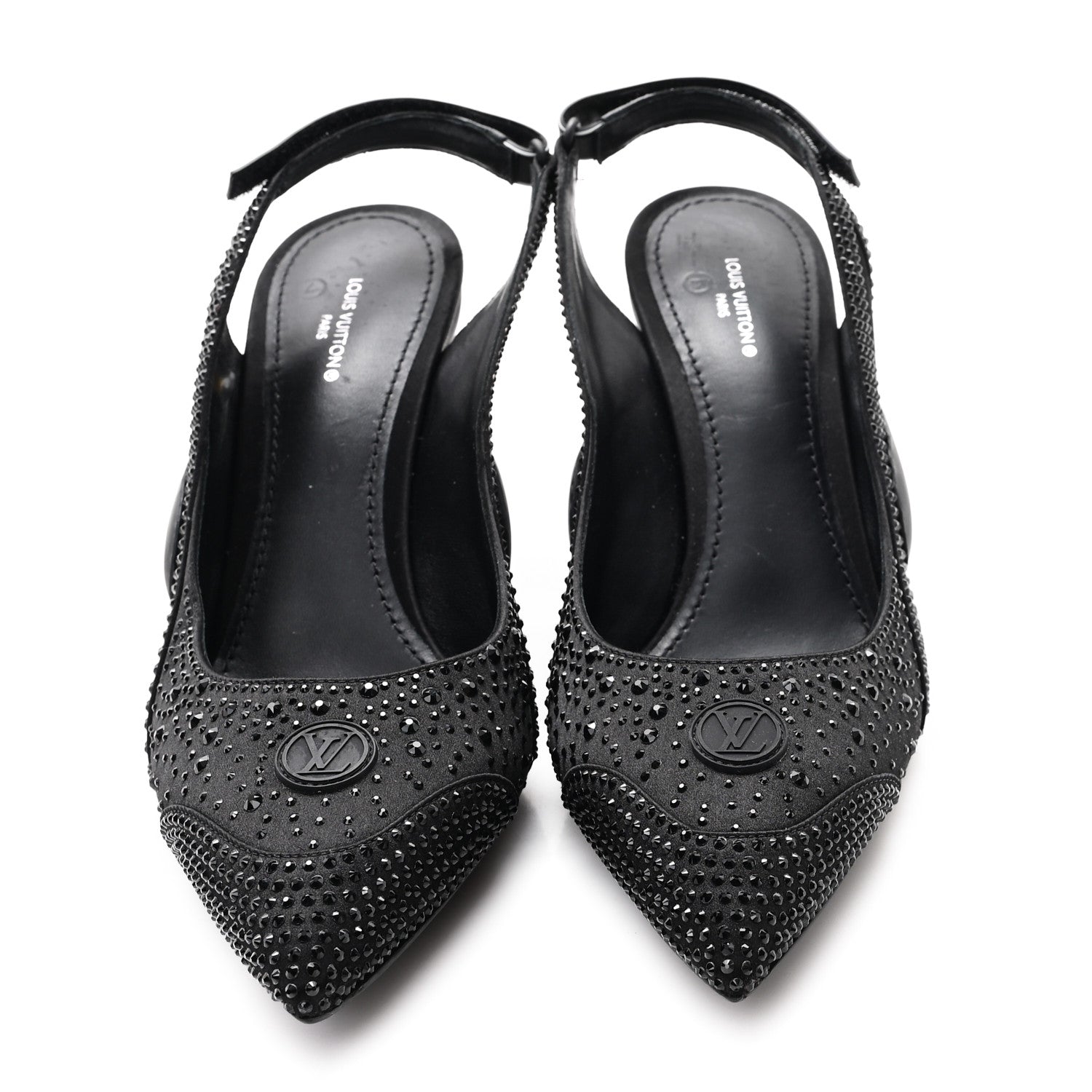 Louis Vuitton Satin Embellished Archlight Slingback Pumps 40 Black 3 of 10