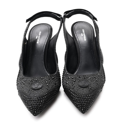 Louis Vuitton Satin Embellished Archlight Slingback Pumps 40 Black 3 of 10
