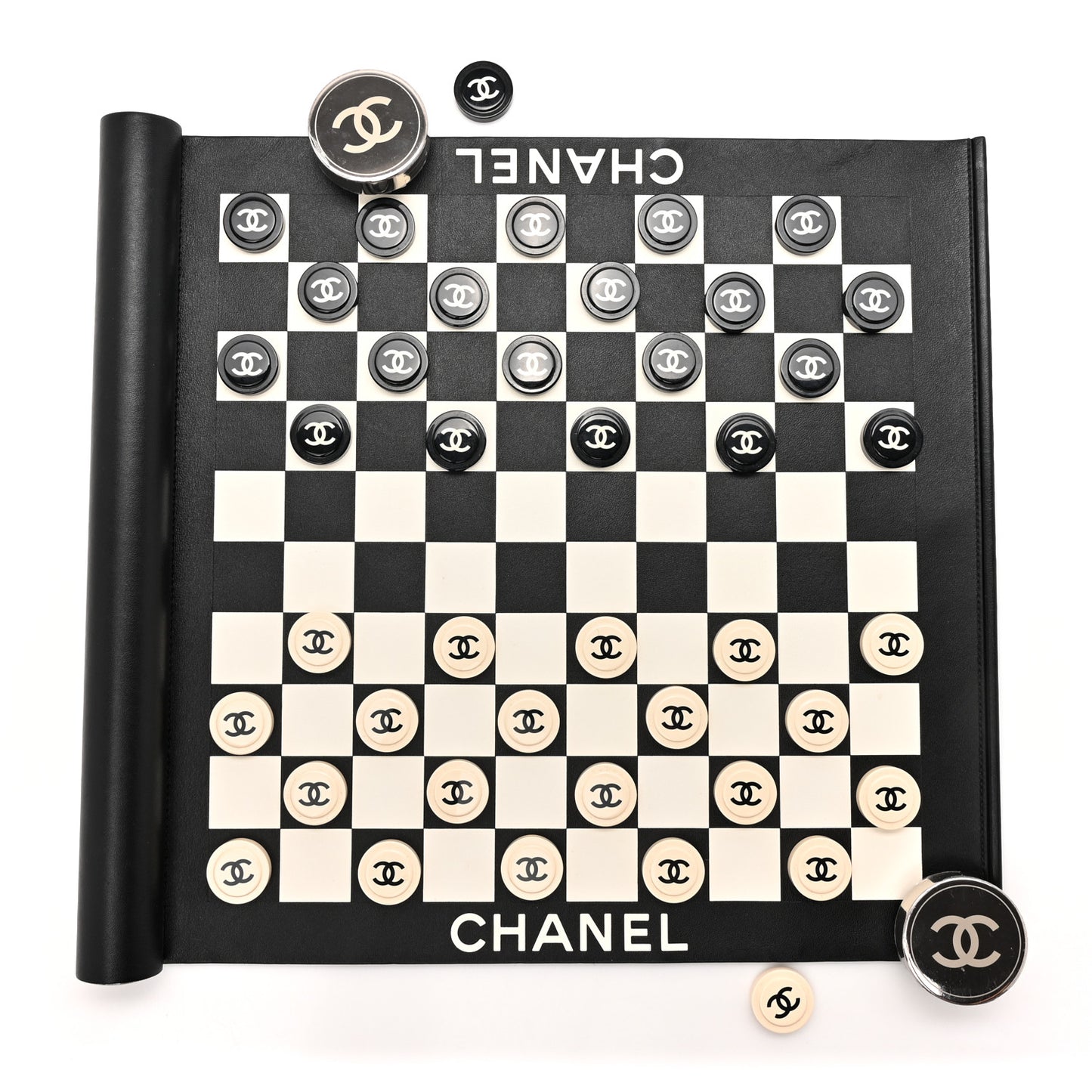 Lambskin Resin Checkerboard Black White