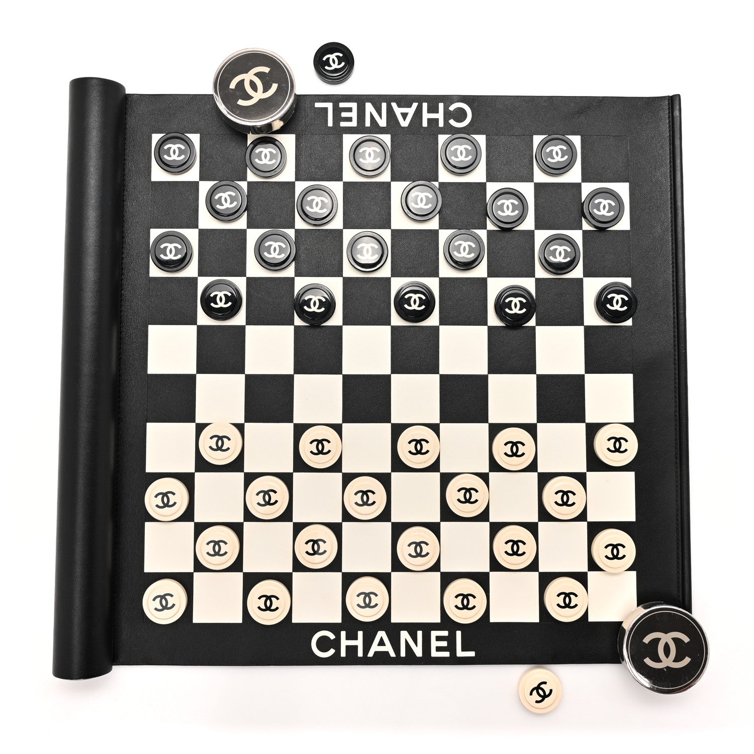 Chanel Lambskin Resin Checkerboard Black White 1 of 9