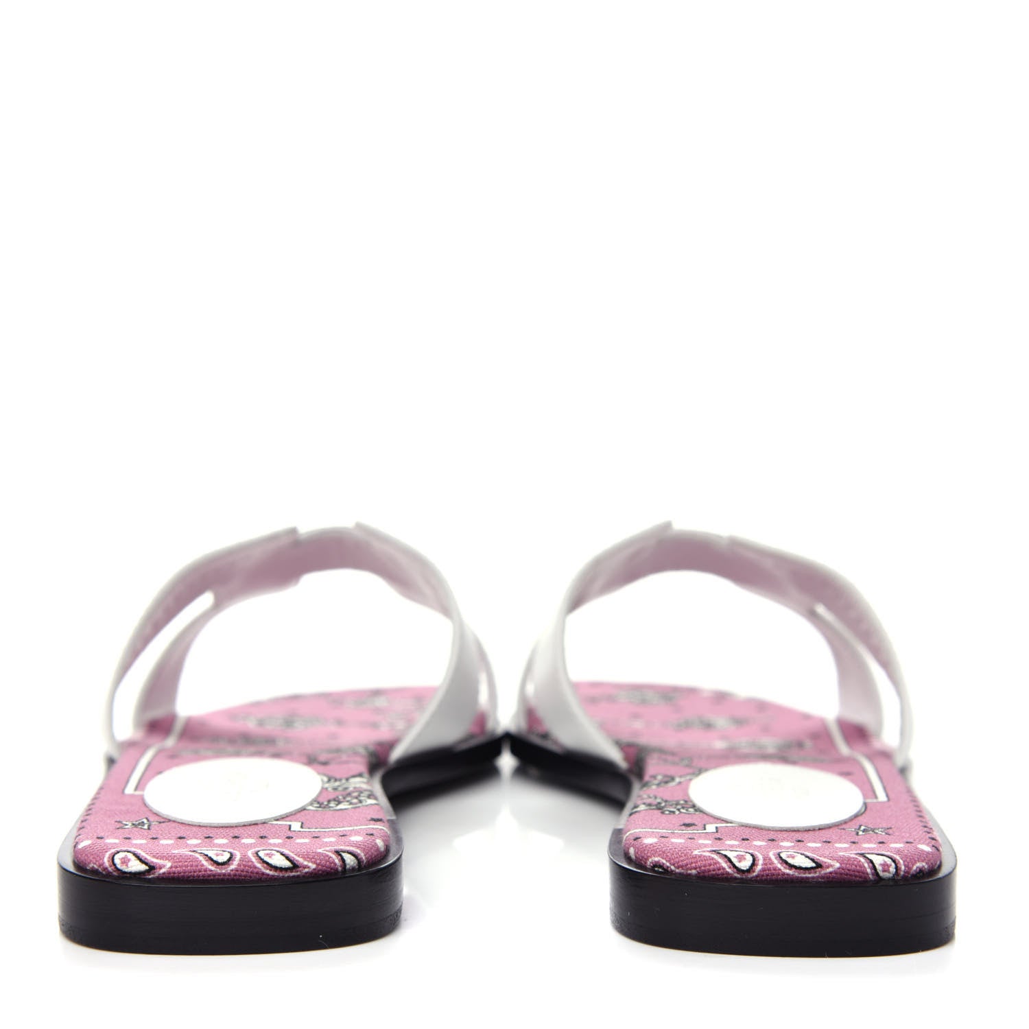 Hermes Box Calfskin Bois De Rose Oran Sandals 37.5 White 7 of 11