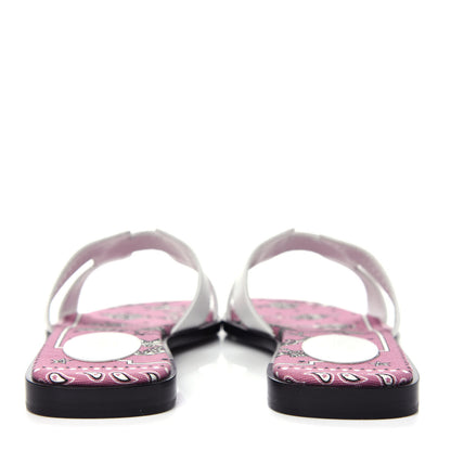 Hermes Box Calfskin Bois De Rose Oran Sandals 37.5 White 7 of 11