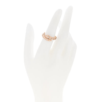 Bulgari 18K Rose Gold Diamond Serpenti Viper Pave Ring M 2 of 4