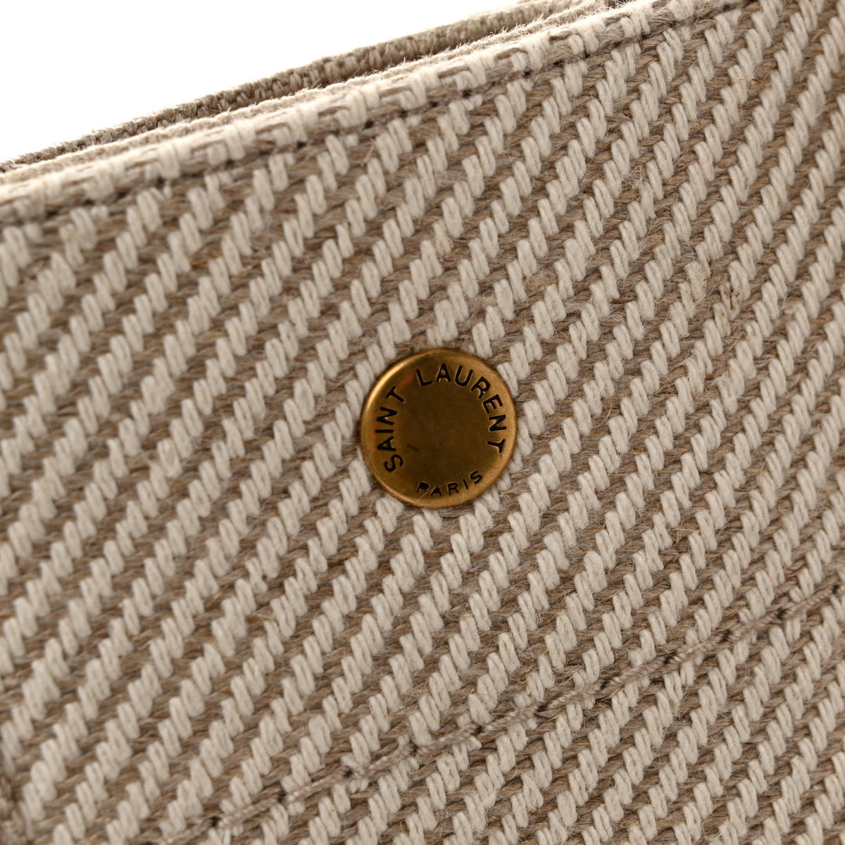 Linen Calfskin Small Rive Gauche Tote Beige Sea Salt