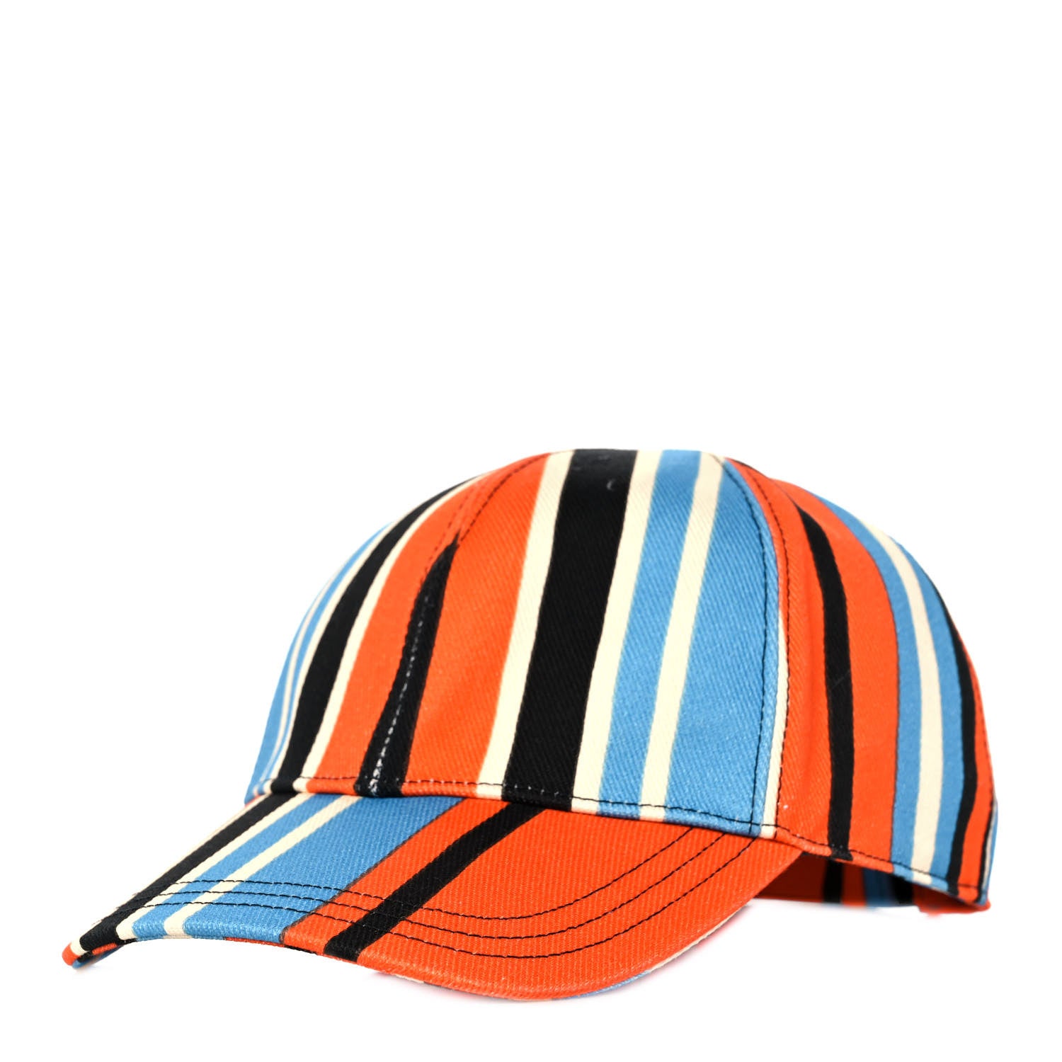 Prada Drill Nylon Striped Womens Baseball Cap M Arancio 1 of 7