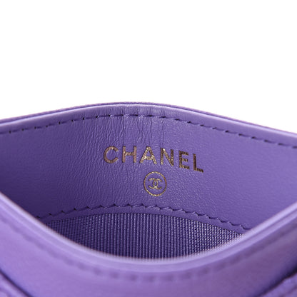 Chanel Caviar Quilted Card Holder Purple 6 of 9