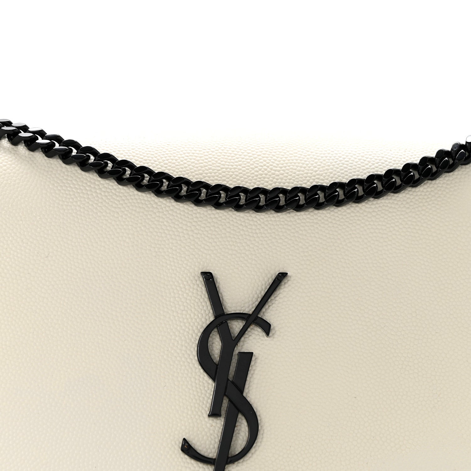 Saint Laurent Grain De Poudre Medium Classic Monogram Kate Satchel Porcellana Black 8 of 13