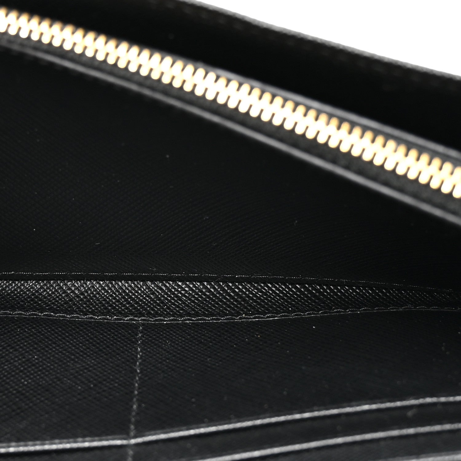 Prada Saffiano Metal Oro Chain Wallet Black 6 of 11