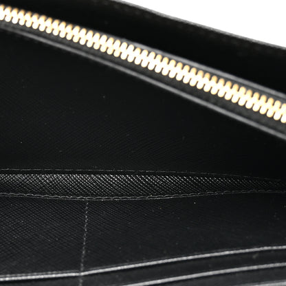 Prada Saffiano Metal Oro Chain Wallet Black 6 of 11