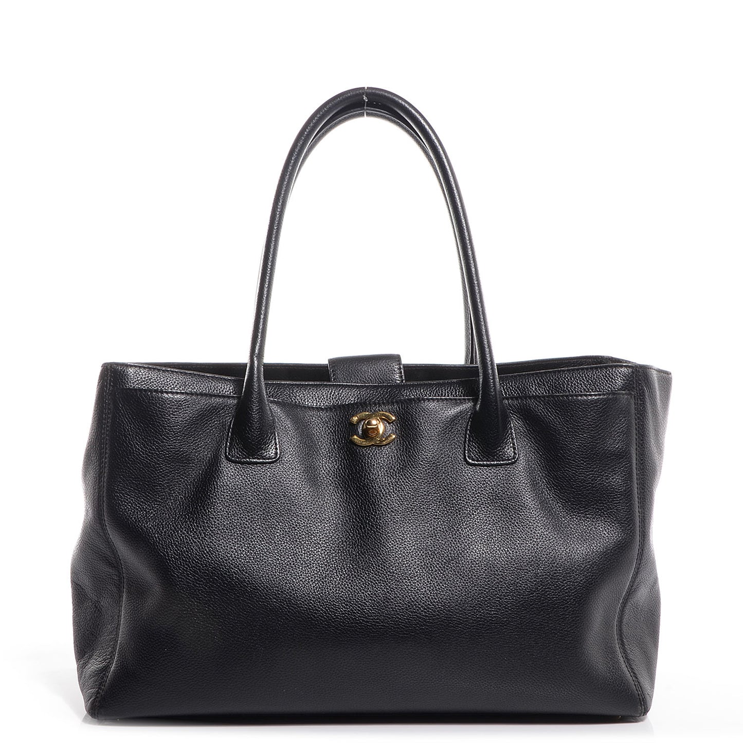 Calfskin Cerf Shopper Tote Black