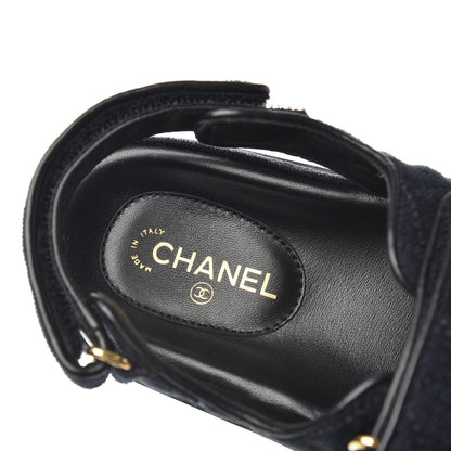 Chanel Denim Quilted Dad Sandals 38 Blue 8 of 9