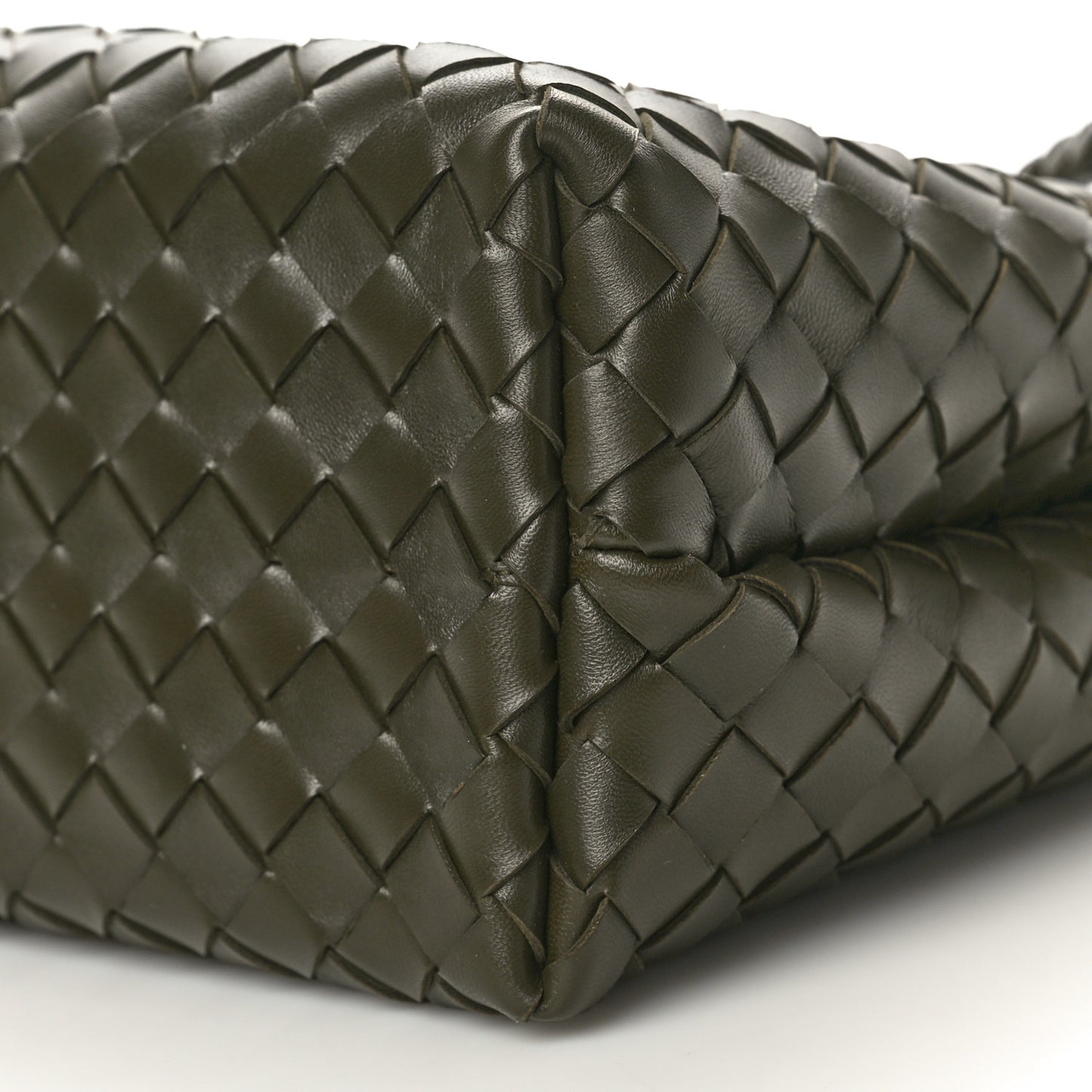 Nappa Intrecciato Medium Andiamo Shoulder Bag Dark Green