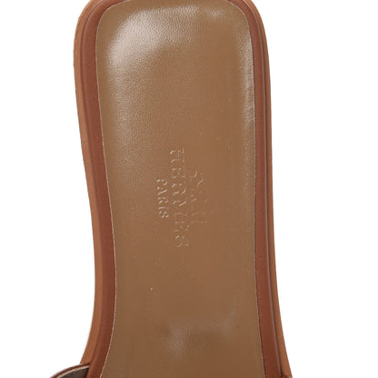 Hermes Box Calfskin Oran Sandals 36 Gold 7 of 9