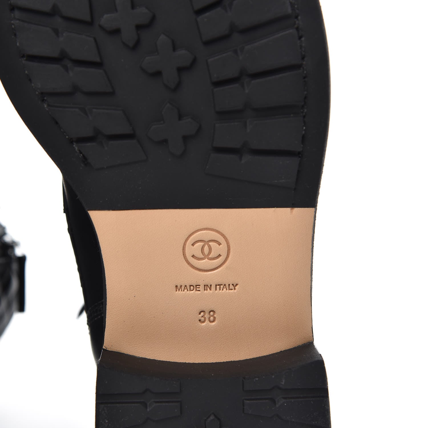 Chanel Calfskin Combat Boots 38 Black 8 of 9
