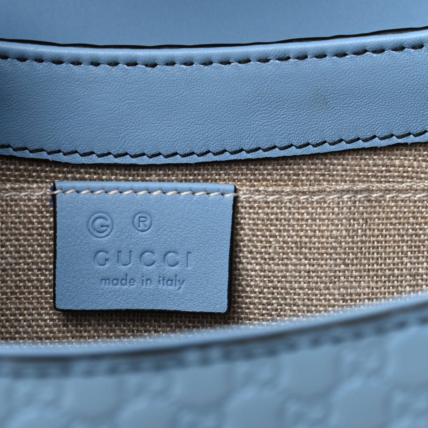 Microguccissima Medium Emily Chain Shoulder Bag Mineral Blue