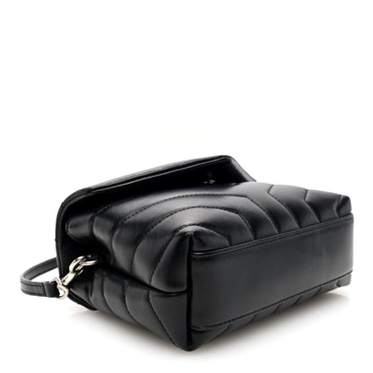 Saint Laurent Calfskin Y Quilted Monogram Toy Loulou Crossbody Bag Black 4 of 10