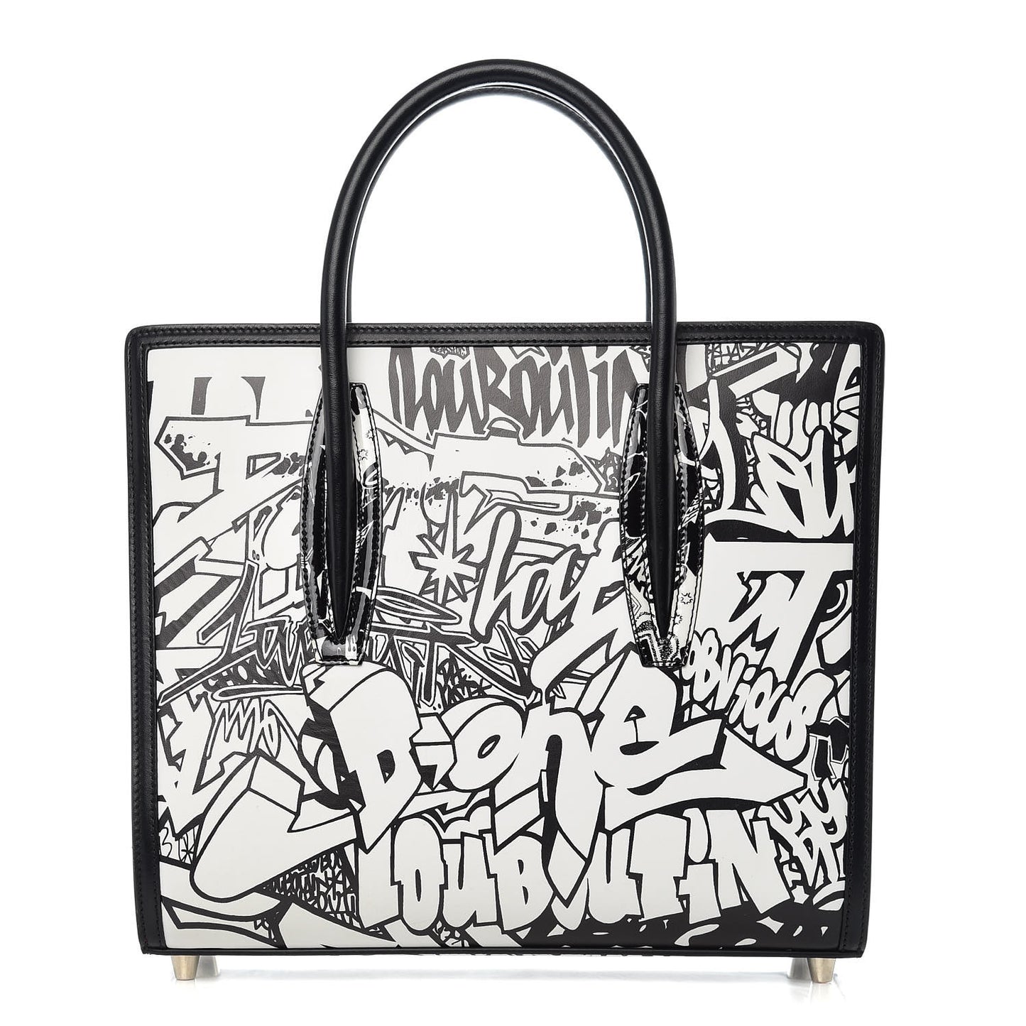 Calfskin Patent Medium Paris Wall Nicograf Spiked Paloma Black