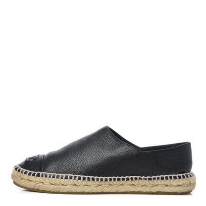 Chanel Grained Calfskin CC Espadrilles 39 Black 1 of 22