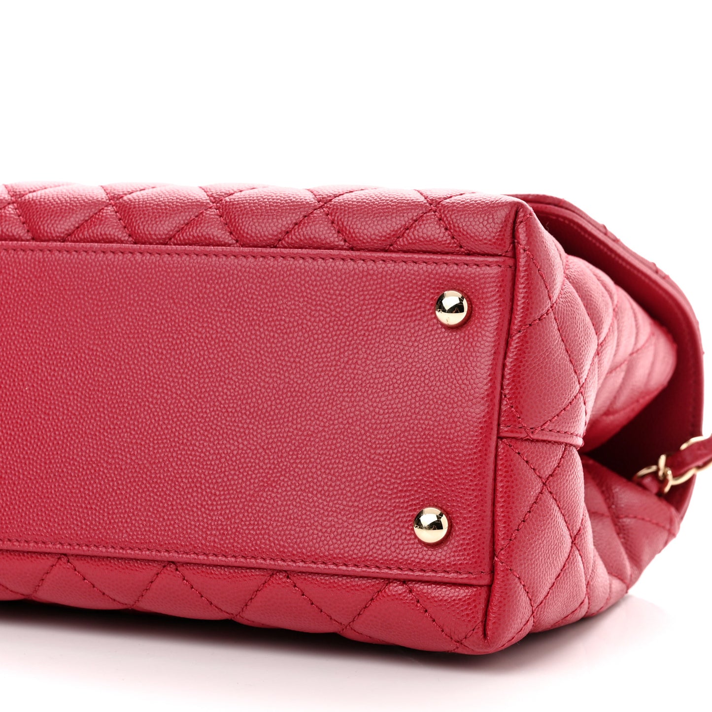 Caviar Quilted Small Coco Handle Flap Dark Pink