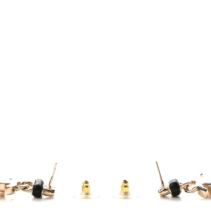 Chanel Lambskin CC Turnlock Drop Earrings Gold Black 3 of 4