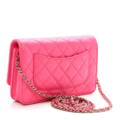 Chanel Caviar Quilted Wallet on Chain WOC Fuchsia 3 of 12