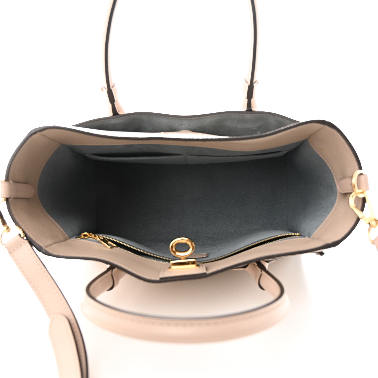 Louis Vuitton Calfskin Monogram On My Side MM Greige 5 of 9