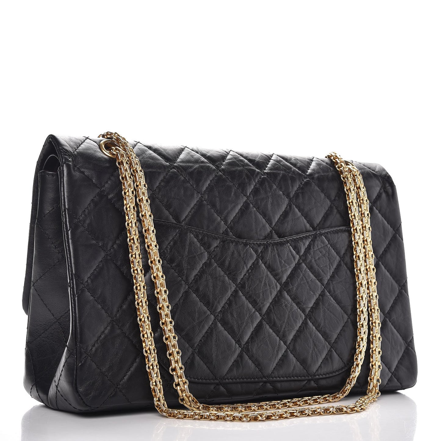 Aged Calfskin Quilted 2.55 Reissue 227 Flap Black