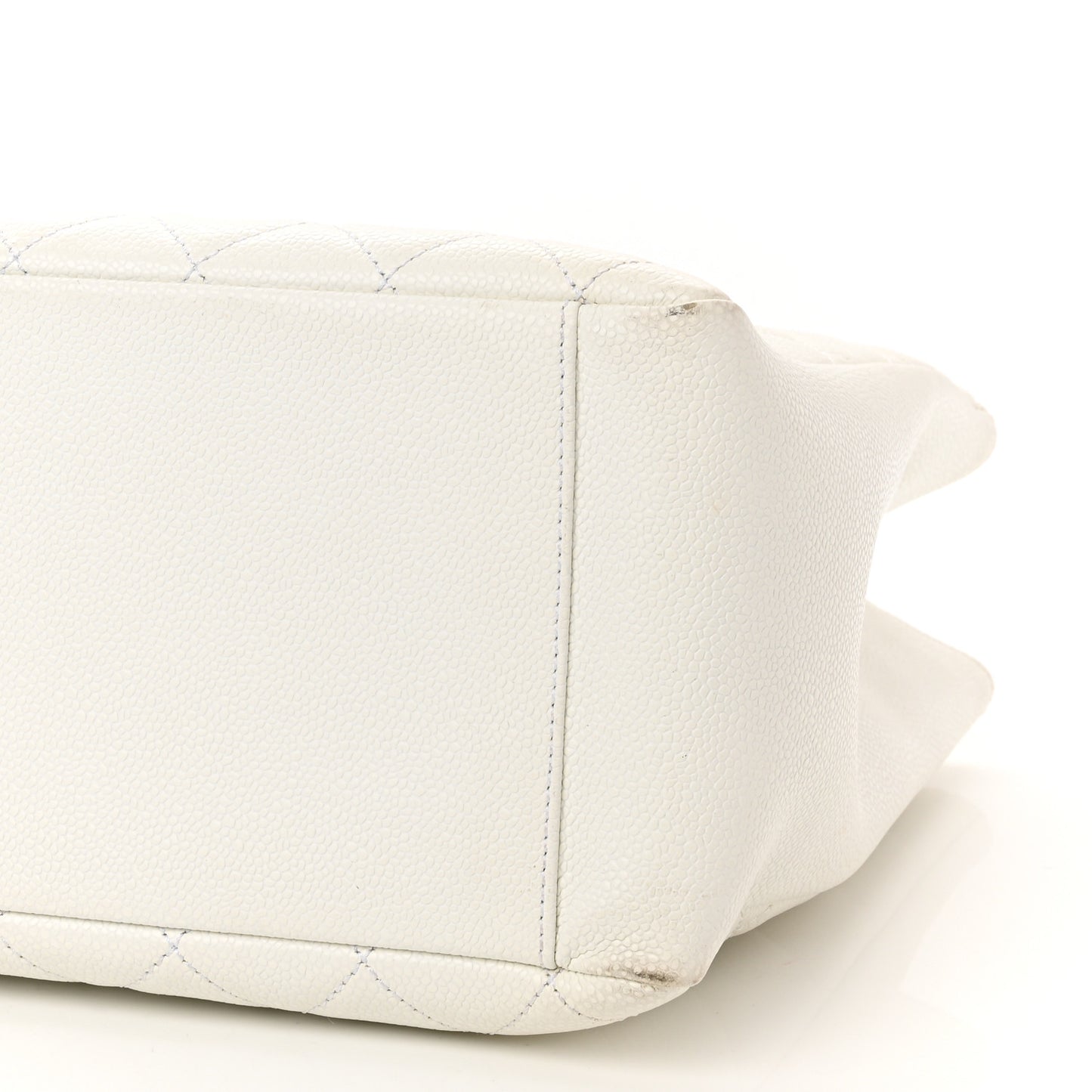 Caviar Quilted Grand Shopping Tote GST White