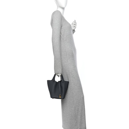Hermes Taurillon Clemence Picotin Lock 18 PM Gris Misty 2 of 11